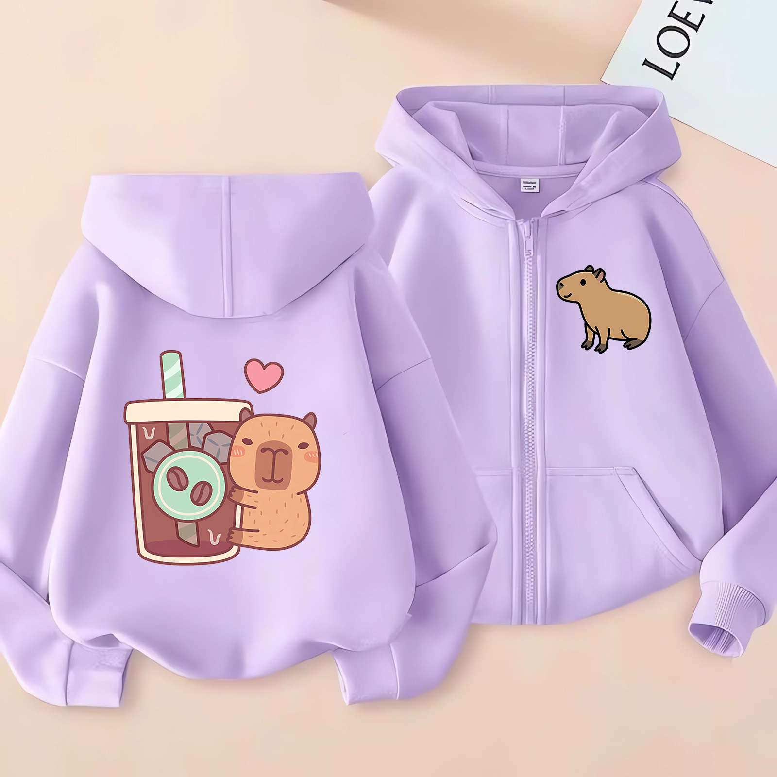 Kids Zip Toys - Zip Up Hoodie Kawaii Kids Capybara