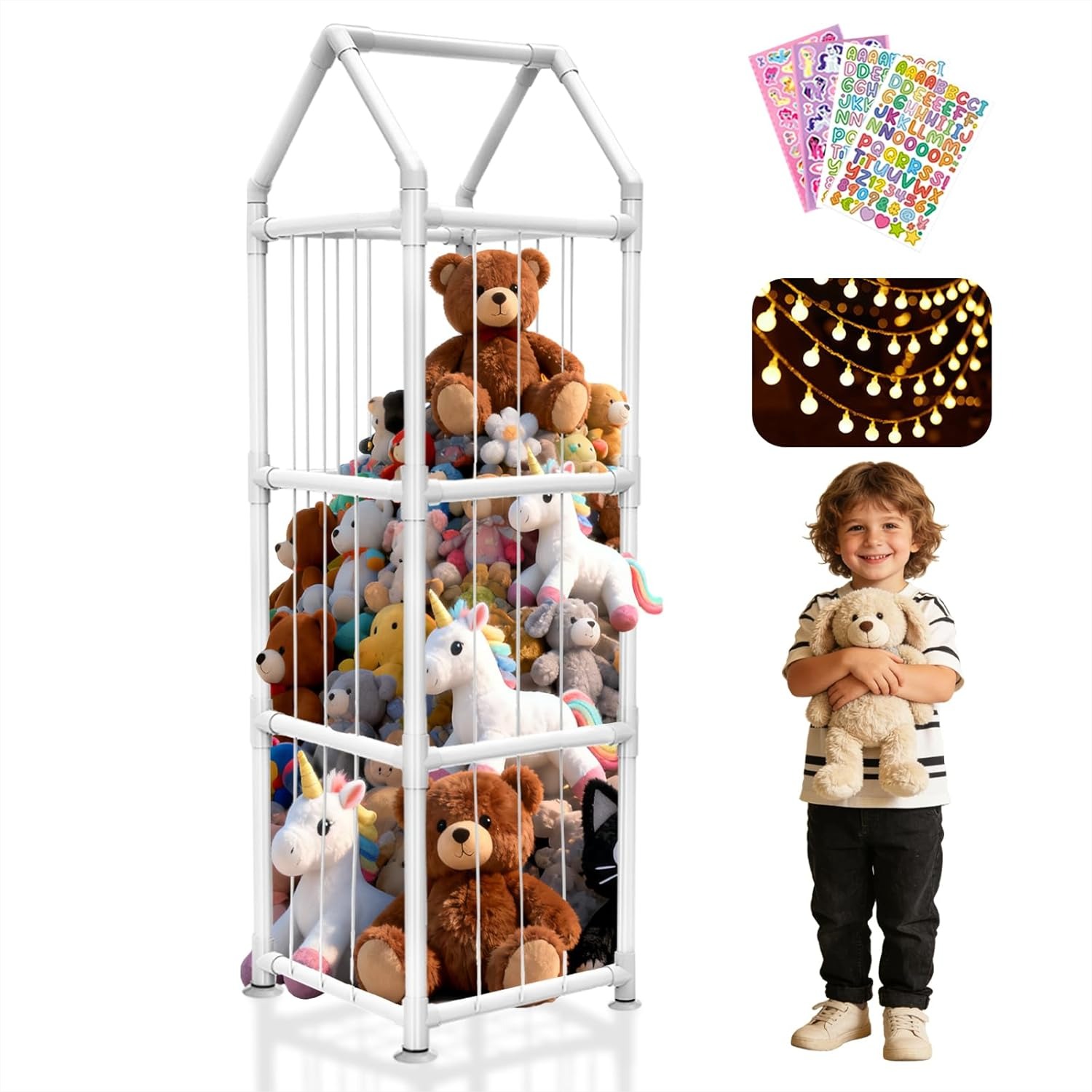 Kids Storage Toys - Stuffed Animal Storage with Suction Cups,