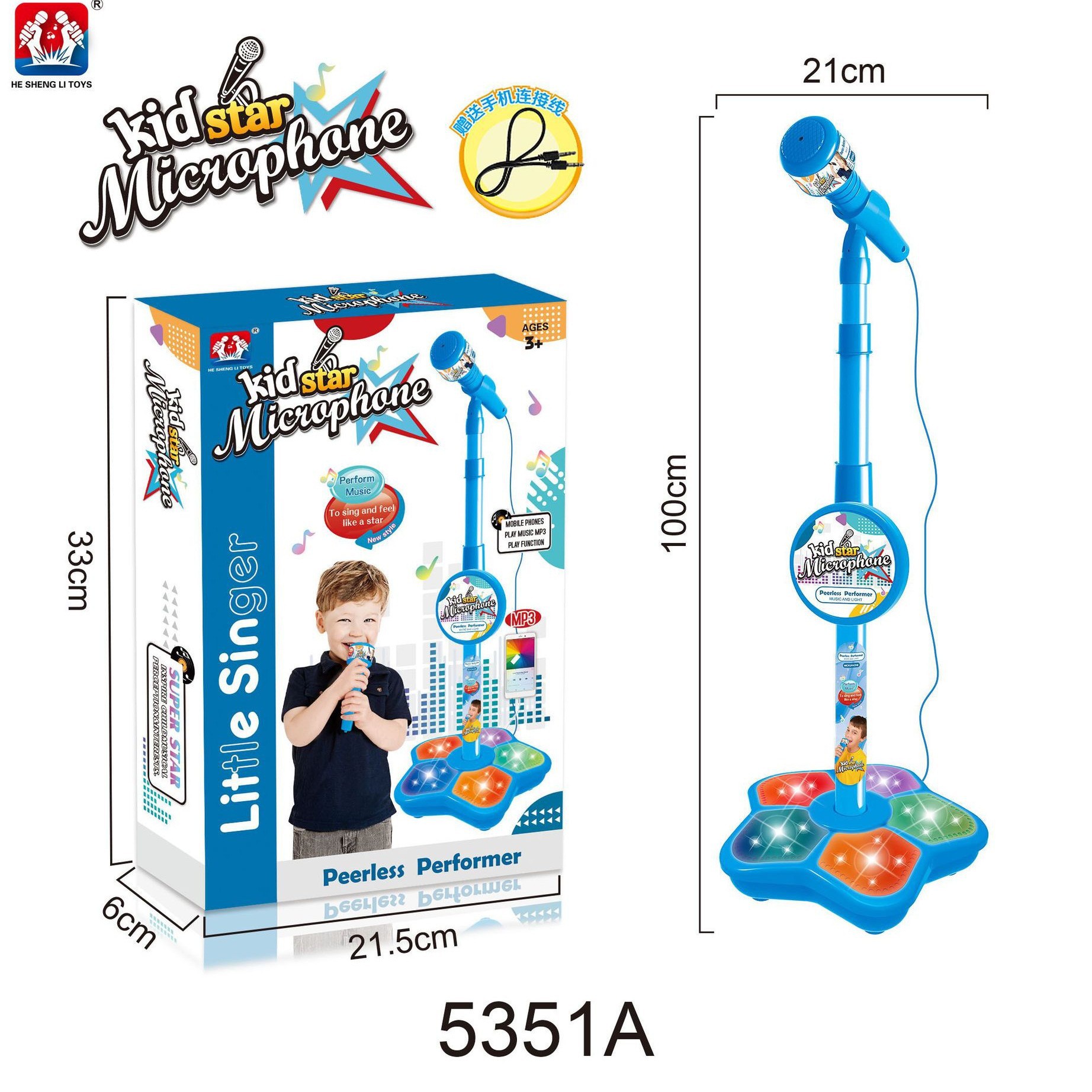 Kids Microphone Karaoke - Kids Microphone with Stand Karaoke Toy