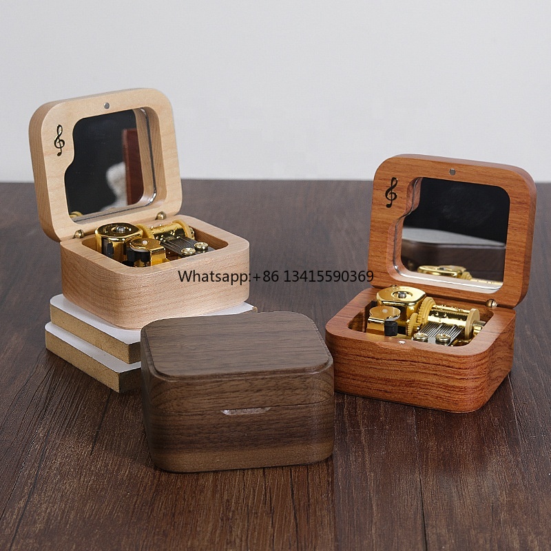 Kids Toys Manufacturers - Natural Wooden Music Box Gold-Plated Sankyo