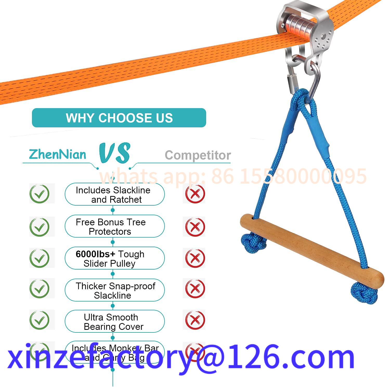 Customizable 20m Kids Zipline  - огляд і ціна Kids Zip Toys