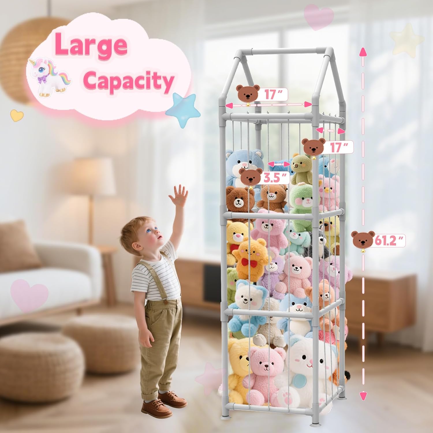 Stuffed Animal Storage with Su - огляд і ціна Kids Storage Toys