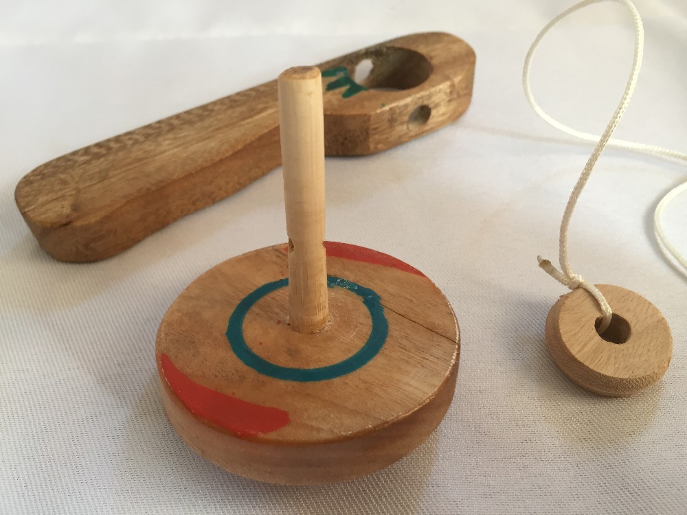 1 PCS Pull String Wood Spin To - огляд і ціна Spin Top Gyro Toy